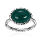 Anillo en plata con Ágata verde