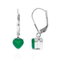 Pendientes en plata con Ónix verde