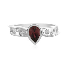 Anillo en plata con Zircón rojo