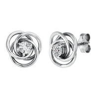 Pendientes en plata con Diamante PK (H)