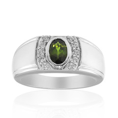 Anillo en plata con Turmalina verde