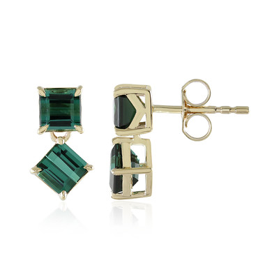 Pendientes en oro con Turmalina verde Benedito (Adela Gold)