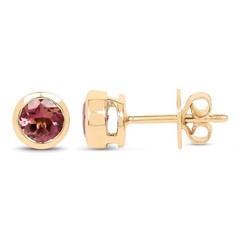 Pendientes en oro con Turmalina rosa