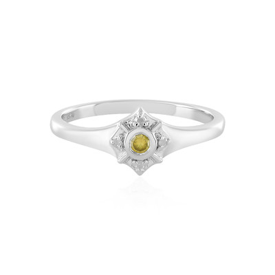 Anillo en plata con Diamante I3 amarillo