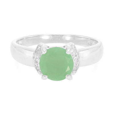 Anillo de hombre en plata con Calcedonia verde