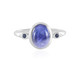 Anillo en plata con Zafiro estrella azul