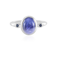 Anillo en plata con Zafiro estrella azul