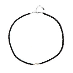 Collar en plata con Perla blanca Freshwater (Riya)