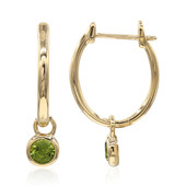 Pendientes en oro con Peridoto de Arizona (Amanda Adkins)