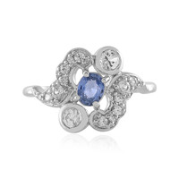 Anillo en plata con Zafiro azul Ceylon sin calentar