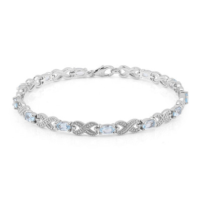 Brazalete en plata con Topacio azul cielo