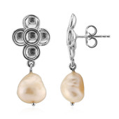 Pendientes en plata con Perla durazno Freshwater (TPC)