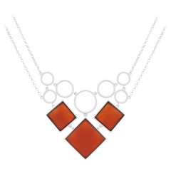 Collar en plata con Ágata Naranja