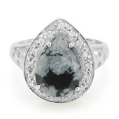 Anillo en plata con Obsidiana Copo de Nieve