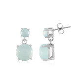 Pendientes en plata con Calcedonia agua