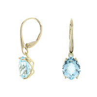 Pendientes en oro con Topacio azul cielo