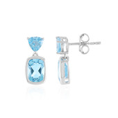 Pendientes en plata con Topacio azul suizo