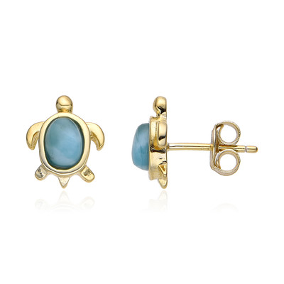 Pendientes en plata con Larimar