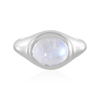 Anillo en plata con Piedra de Luna arcoíris