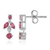 Pendientes en plata con Turmalina rosa