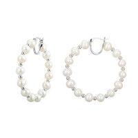 Pendientes en plata con Perla blanca Freshwater