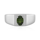 Anillo en plata con Zircón verde Ceylon