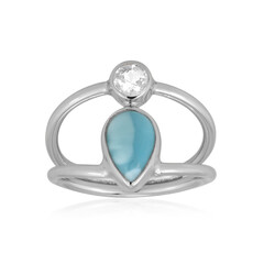 Anillo en plata con Larimar (Bali Barong)