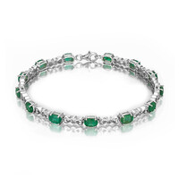 Brazalete en plata con Esmeralda de Zambia