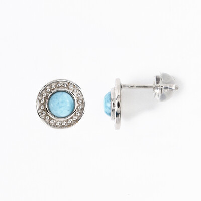 Pendientes en plata con Larimar