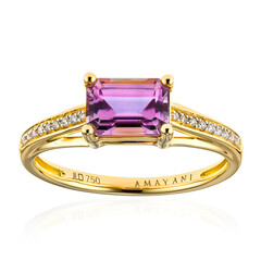 Anillo en oro con Diáspora rosa (AMAYANI)