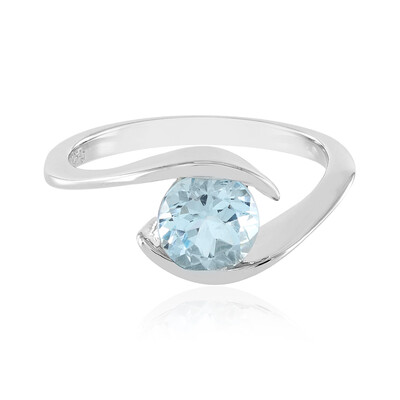 Anillo en plata con Topacio azul cielo