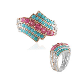 Anillo en plata con Espinela rosa (Gems en Vogue)