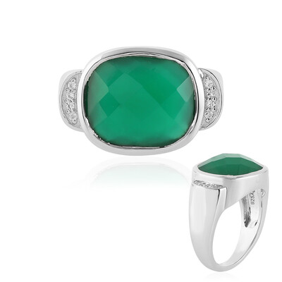 Anillo en plata con Ónix verde