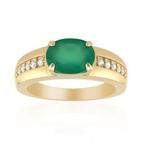 Anillo en plata con Ágata verde