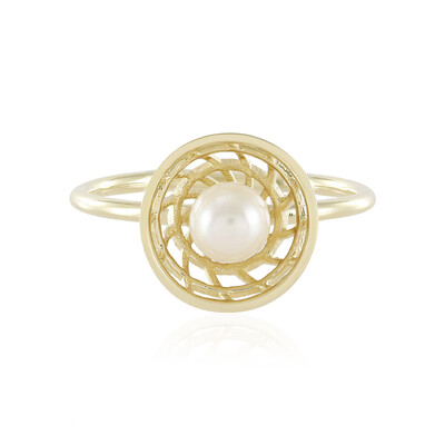 Anillo en oro con Perla beige Freshwater (Ornaments by de Melo)