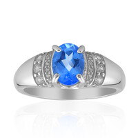 Anillo en plata con Topacio azul índigo