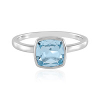 Anillo en plata con Topacio azul cielo