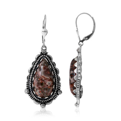 Pendientes en plata con Jaspe leopardo (Desert Chic)