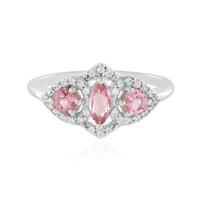 Anillo en plata con Turmalina rosa de Nigeria