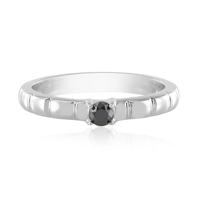 Anillo en plata con Diamante negro