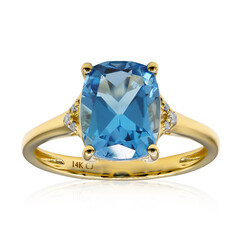 Anillo en oro con Topacio azul suizo (CIRARI)