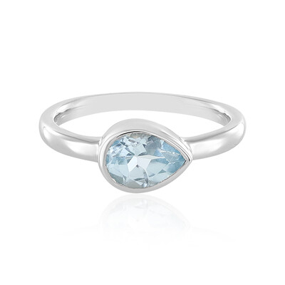 Anillo en plata con Topacio azul cielo