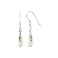 Pendientes en plata con Amatista verde