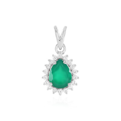 Colgante en plata con Ónix verde