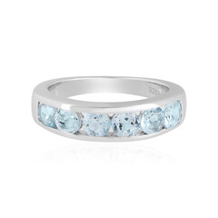 Anillo en plata con Topacio azul cielo