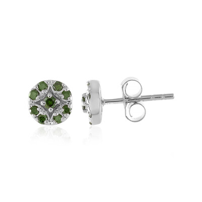 Pendientes en plata con Diamante I3 verde