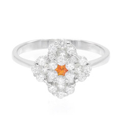 Anillo en plata con Zafiro naranja