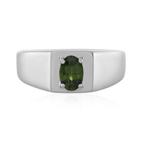 Anillo en plata con Zircón verde Ceylon