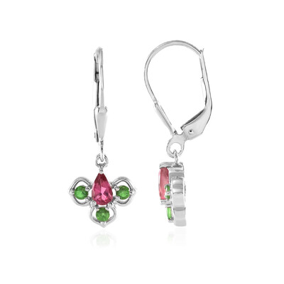 Pendientes en plata con Turmalina rosa de Nigeria