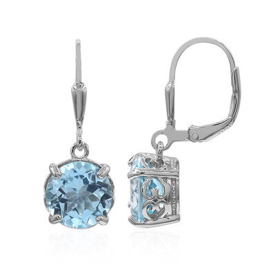 Pendientes en plata con Topacio azul cielo